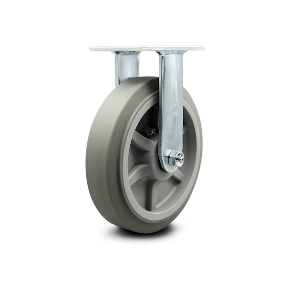 8 Inch Thermoplastic Rubber Wheel Rigid Caster with Ball Bearing